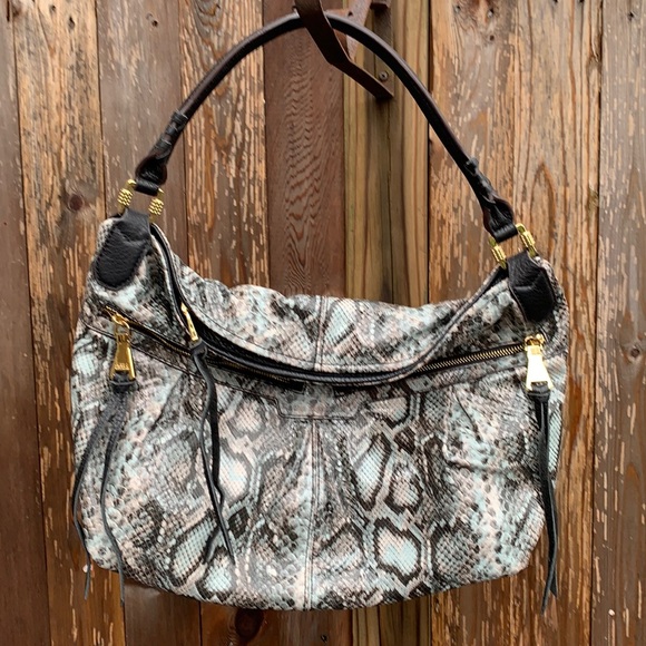 Aimee Kestenberg Snakeskin leather hobo bag with fold over top - NWT - Picture 2 of 8